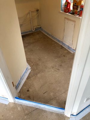 Protection of skirting boarda and doorways before installing nu-heat underfloor heating