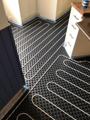 nu-heat underfloor heating can negotiate tight spaces for even distribution of heat