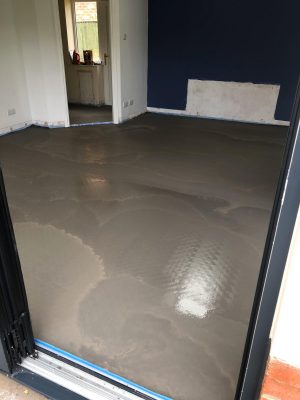 nu-heat underfloor heating screed as part of renovation project