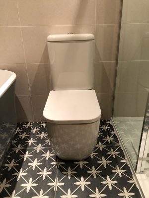 Bathroom renovation new toilet position
