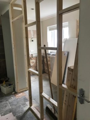 kitchen to bedroom conversion dividing stud wall