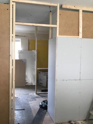 kitchen to bedroom conversion plasterboard over stud wall
