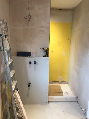 kitchen to bedroom conversion first fixt view of ensuite basin and shower entrance